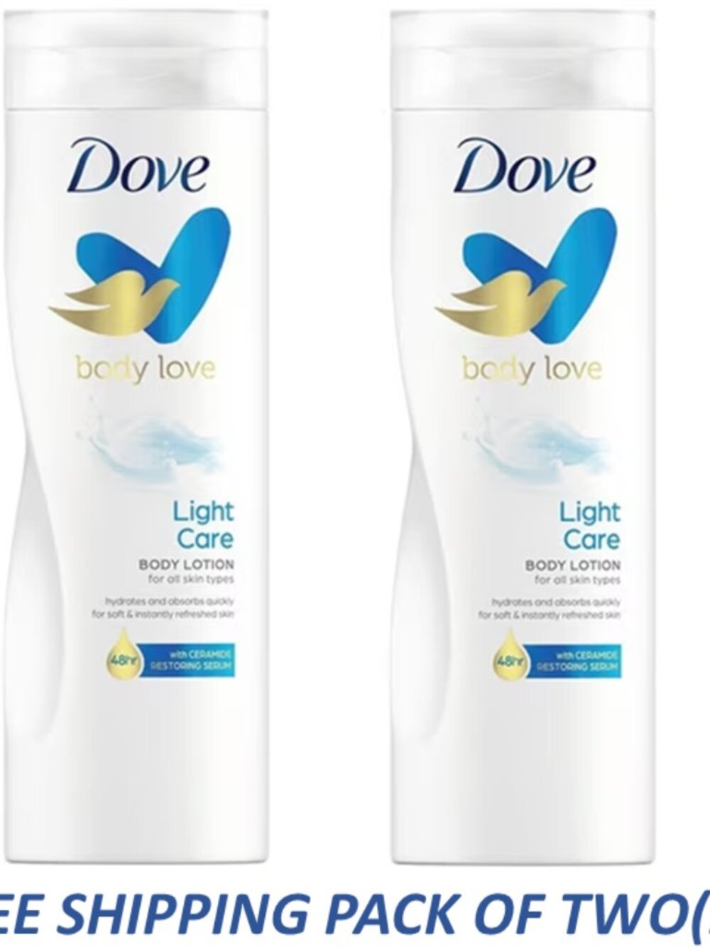 Dove Body Love Body Lotion Light Care With Ceramide Restoring Serum (Pack of Two